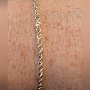 10k Gold 2.2 mm Diamond Cut Rope Bracelet 7.5 in.- NEW